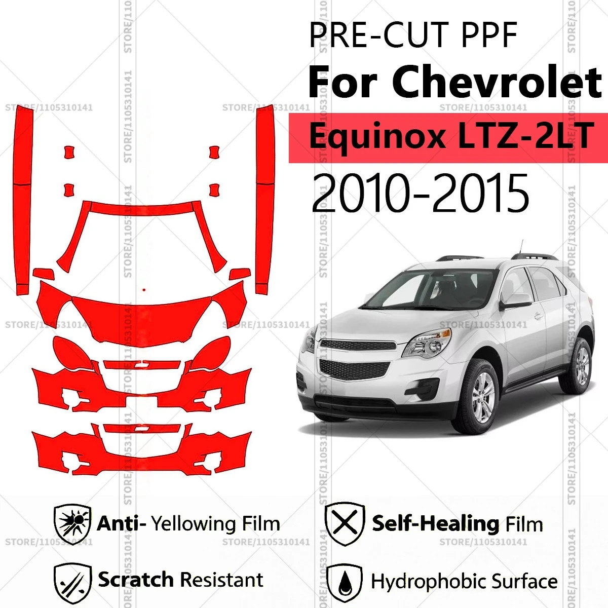 For Chevrolet Equinox LTZ-2LT 2010-2015 Pre-Cut Paint Protection Film PPF Transparent Car Film Automotive PPF Front Kit-Rockers
For Chevrolet Equinox LTZ-2LT 2010-2015 Pre-Cut Paint Protection Film PPF Transparent Car Film Automotive PPF Front Kit-Rockers