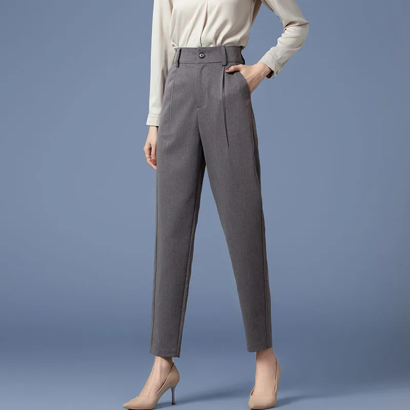 Grey High Waist Suit Pants Women's Summer Thin Small Crop Pants Spring and Autumn Slim Versatile Pants Casual Women's M-4XL
Grey High Waist Suit Pants Women's Summer Thin Small Crop Pants Spring and Autumn Slim Versatile Pants Casual Women's M-4XL
