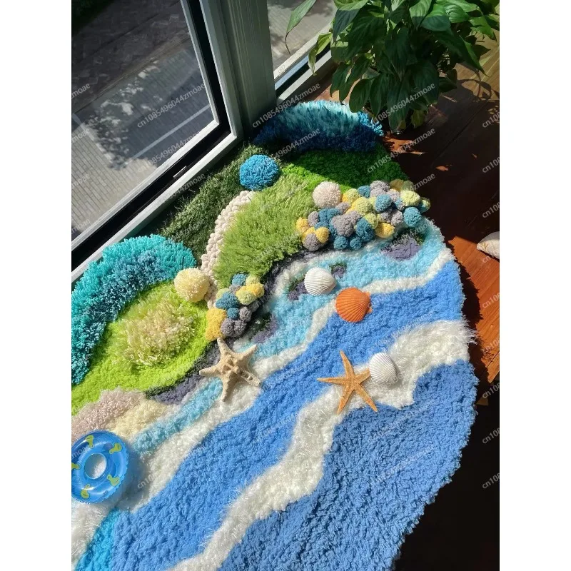 (Material Package Only, Not Finished Products) Creative Handmade Moss Carpet, DIY Crochet Material Package, Blue Ocean
(Material Package Only, Not Finished Products) Creative Handmade Moss Carpet, DIY Crochet Material Package, Blue Ocean