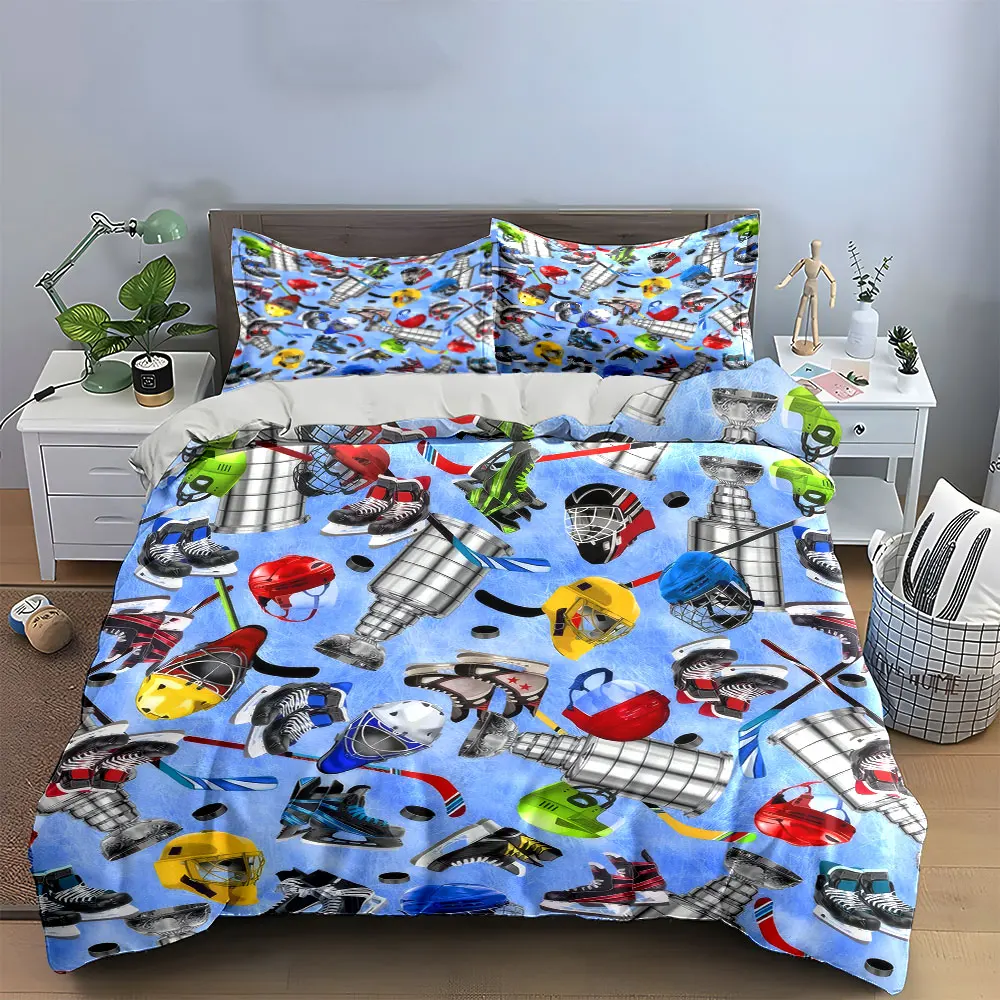 "Ice Hockey Gear Set Decorations" Bedding Set with 1 Duvet Cover 2 Pillowcases Single Double King Queen, Gift
"Ice Hockey Gear Set Decorations" Bedding Set with 1 Duvet Cover 2 Pillowcases Single Double King Queen, Gift