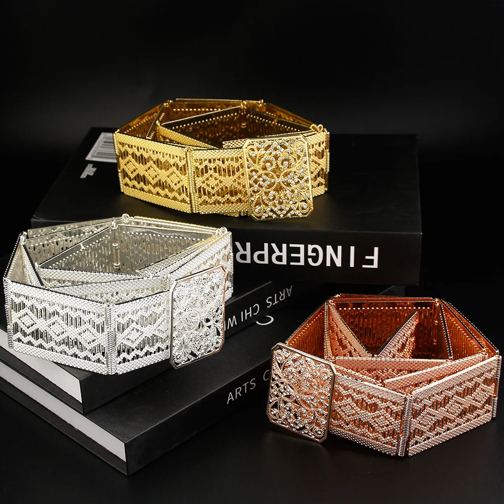 Sunspicems New Morocco Belt for Women Arab Caftan Belt Crystal Algeria Bride Wedding Waist Chain Gold Silver Color Waistband
Sunspicems New Morocco Belt for Women Arab Caftan Belt Crystal Algeria Bride Wedding Waist Chain Gold Silver Color Waistband