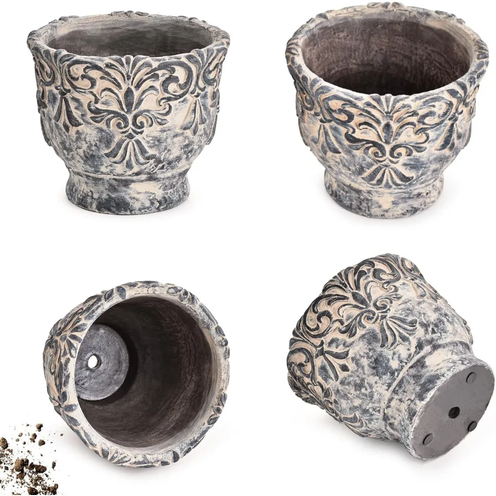 7.3 Inch Vintage Concrete Succulent Planter with Embossed Design, Drainage Hole for Indoor Outdoor Plants, Home Decor
7.3 Inch Vintage Concrete Succulent Planter with Embossed Design, Drainage Hole for Indoor Outdoor Plants, Home Decor