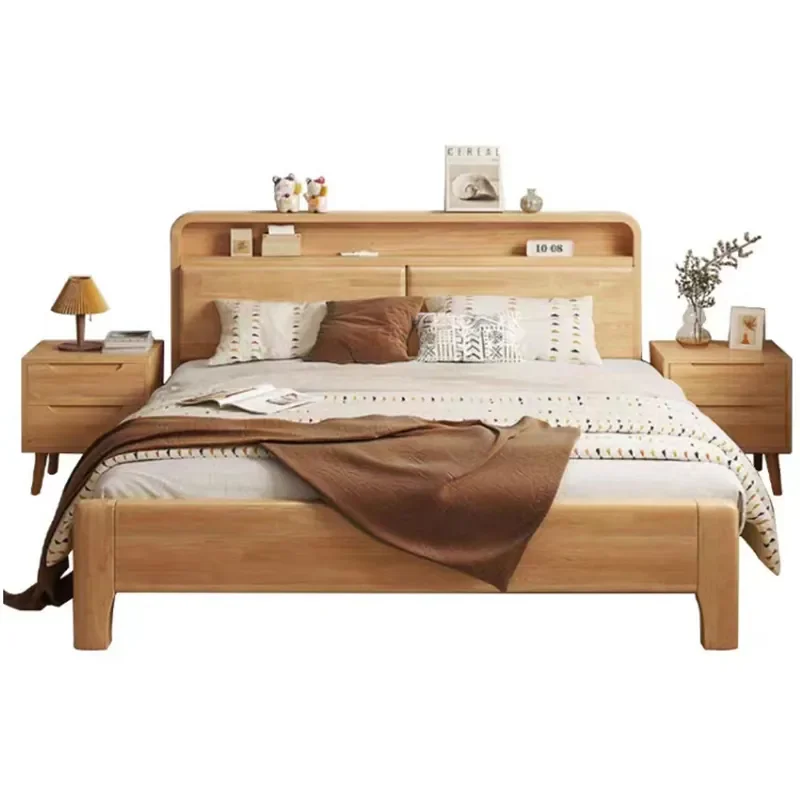 Modern Simple Nordic Solid Wood Bed with USB Port and Lamp for 1.5m and 1.8m Double Beds Storage Bed for Master Bedroom
Modern Simple Nordic Solid Wood Bed with USB Port and Lamp for 1.5m and 1.8m Double Beds Storage Bed for Master Bedroom