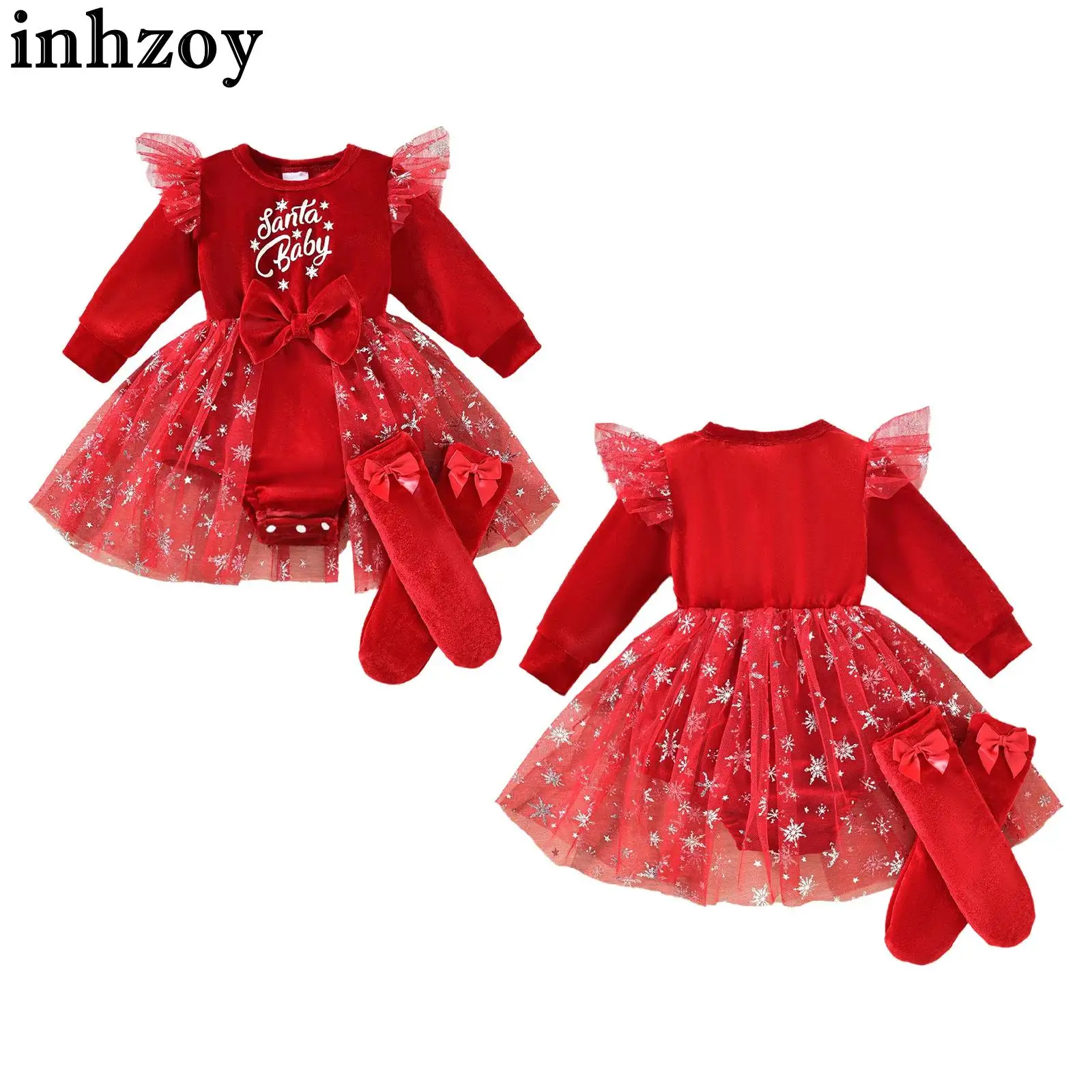 Бархатные рождественские комбинезоны из тюля с длинными рукавами и рюшами для новорожденных девочек, платье с носками, бальное платье для рождественского дня рождения
Бархатные рождественские комбинезоны из тюля с длинными рукавами и рюшами для новорожденных девочек, платье с носками, бальное платье для рождественского дня рождения