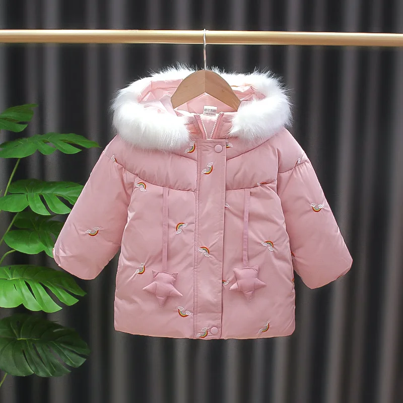 Winter Children Coat Baby Girl Jacket Cotton-Padded Thicken Warm Long Parka Rainbow Todder Outerwear Hooded Kid Clothing A878
Winter Children Coat Baby Girl Jacket Cotton-Padded Thicken Warm Long Parka Rainbow Todder Outerwear Hooded Kid Clothing A878