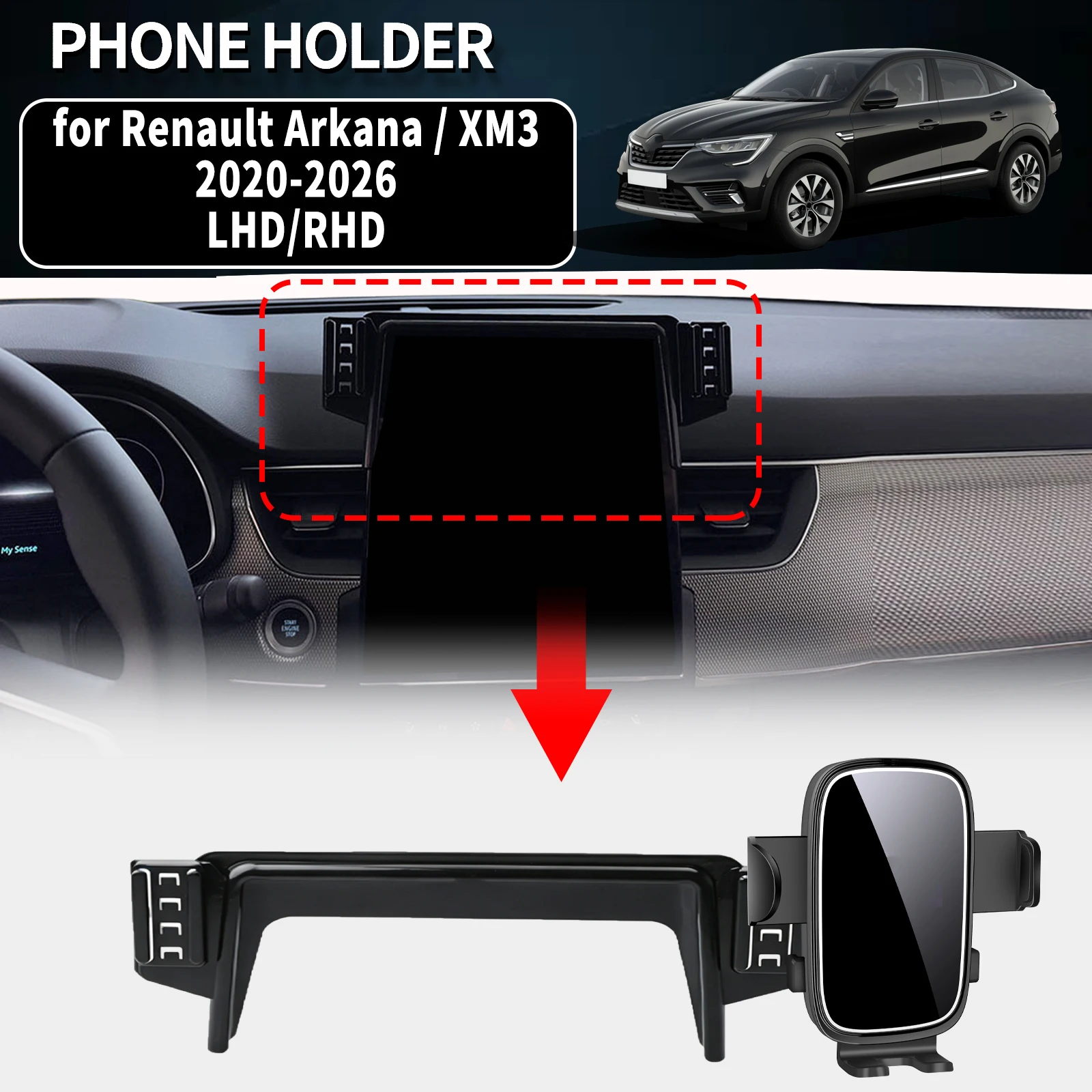 for Renault Arkana XM3 2020 2021 2022 2023 2024 2025 2026 Auto Phone Holder Mount GPS Navigation Bracket Stable Car Accessories
for Renault Arkana XM3 2020 2021 2022 2023 2024 2025 2026 Auto Phone Holder Mount GPS Navigation Bracket Stable Car Accessories