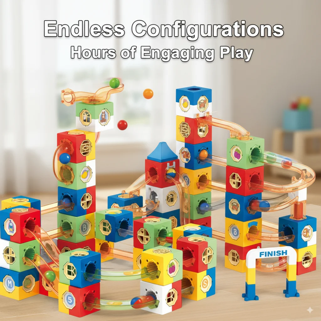 DIY Cube Gravity Track Ball Building Blocks Set Educational Puzzle Toys Montessori STEM Construction Gift Early Child Learning
DIY Cube Gravity Track Ball Building Blocks Set Educational Puzzle Toys Montessori STEM Construction Gift Early Child Learning