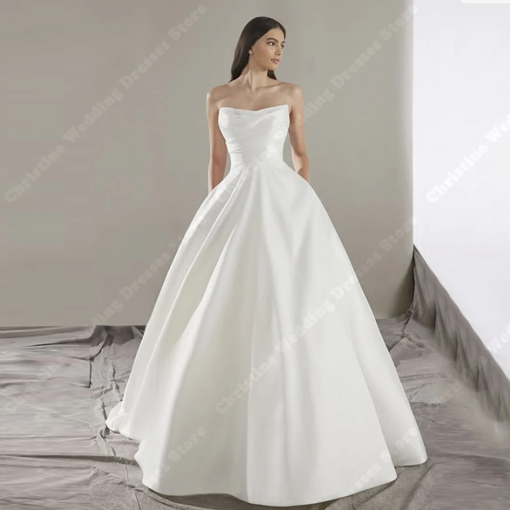 Sweetheart Collar Women Wedding Dresses Sexy Sleeveless A-Line Bridal Gowns Floor Mopping Banquet Vestidos De Novias Customized
Sweetheart Collar Women Wedding Dresses Sexy Sleeveless A-Line Bridal Gowns Floor Mopping Banquet Vestidos De Novias Customized