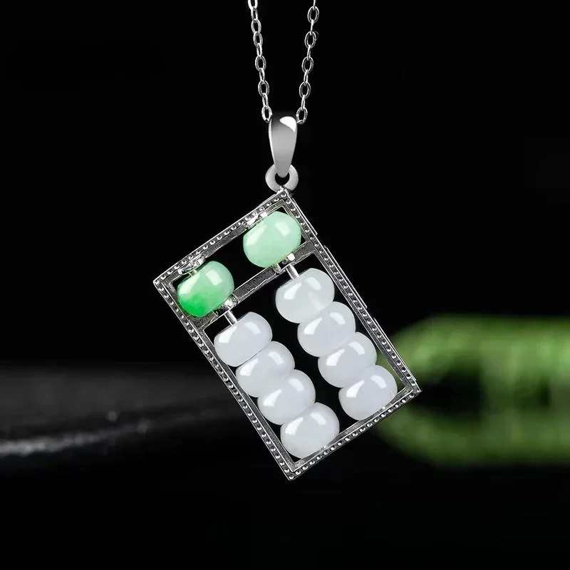 Natural Jadeite Abacus Pendant S925 Silver Inlaid Hand-carved Exquisite Fashion Ice Jade Necklace Men and Women Holiday Gift
Natural Jadeite Abacus Pendant S925 Silver Inlaid Hand-carved Exquisite Fashion Ice Jade Necklace Men and Women Holiday Gift