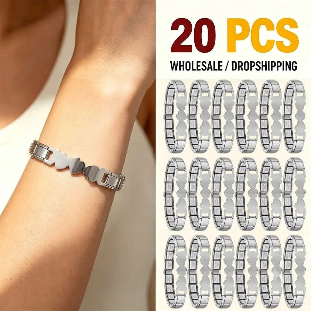 Wholesale Bulk 20Pcs Italian Heart Charm Bracelet Stainless Steel Modular Elastic Links Chains Gold Silver Color Y2K Jewelry Lot
Wholesale Bulk 20Pcs Italian Heart Charm Bracelet Stainless Steel Modular Elastic Links Chains Gold Silver Color Y2K Jewelry Lot