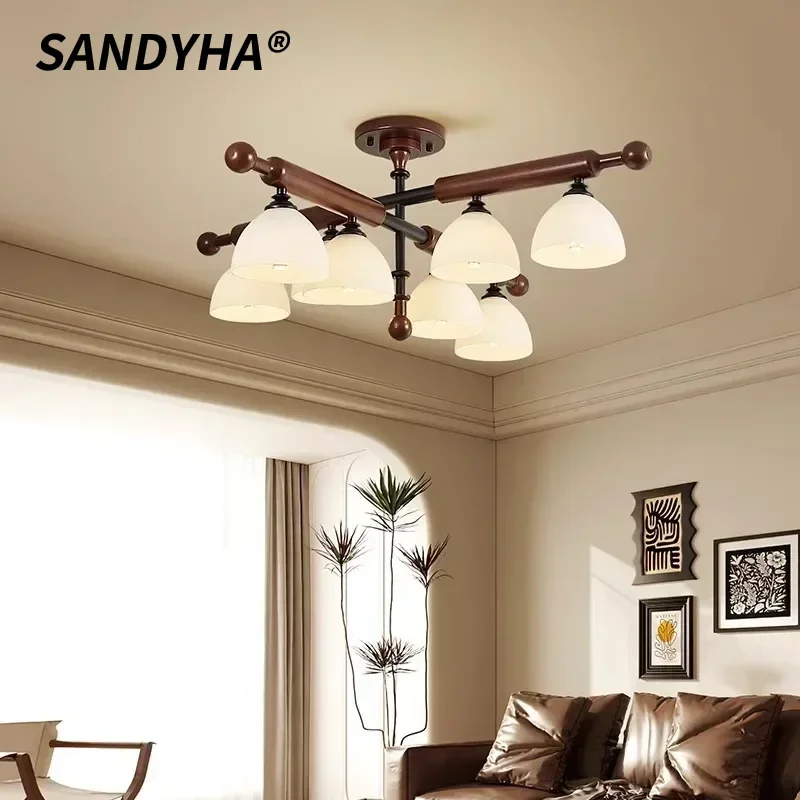 SANDYHA Chinese Ceiling Light Retro Wood Led Pendant Lamp for Living Room Dining Table Bedroom Home Decoration Lighting Fixture
SANDYHA Chinese Ceiling Light Retro Wood Led Pendant Lamp for Living Room Dining Table Bedroom Home Decoration Lighting Fixture