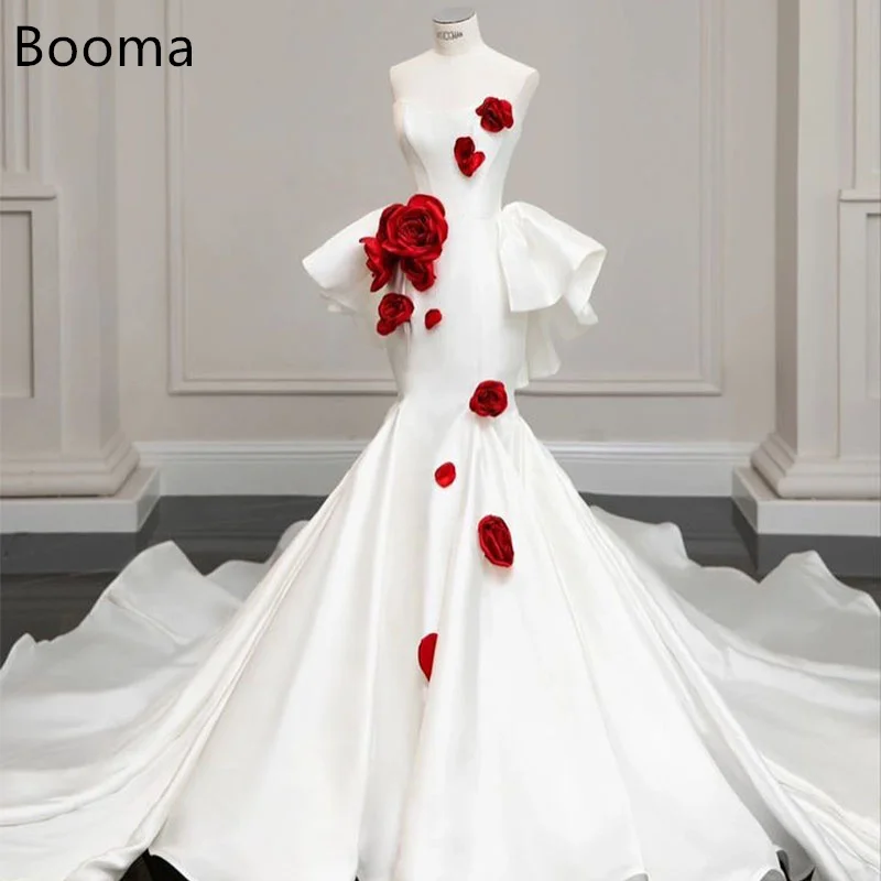 Booma Simple Sleeveless Mermaid Wedding Dresses 3D Flowers Satin Brides Gown Custom Made 2025
Booma Simple Sleeveless Mermaid Wedding Dresses 3D Flowers Satin Brides Gown Custom Made 2025