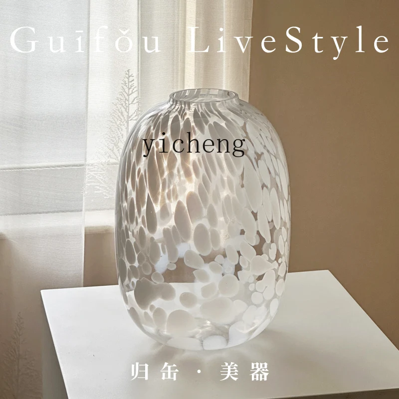 LSL white glass vase French high-end ornament flower water raising green plant flower device
LSL white glass vase French high-end ornament flower water raising green plant flower device