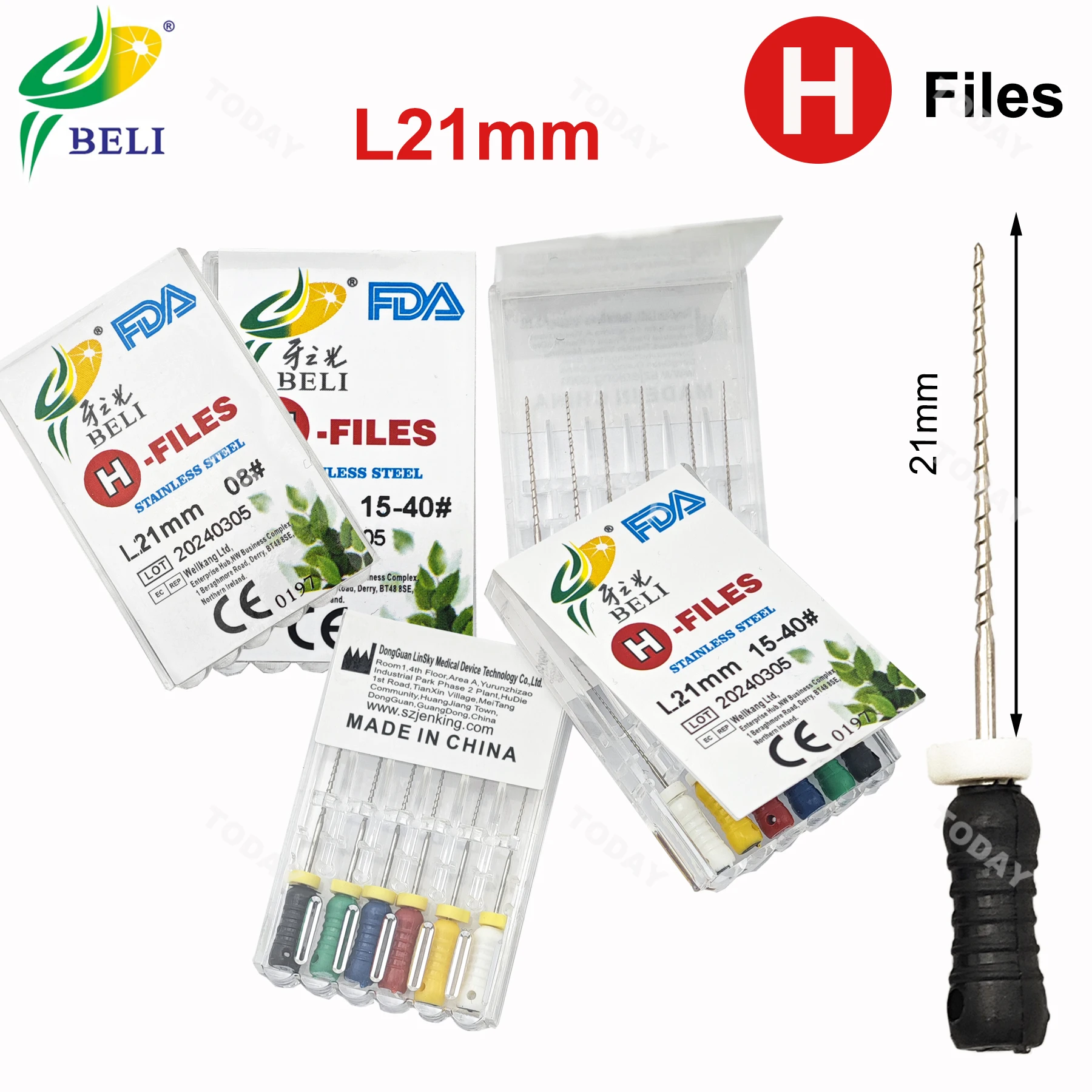 Dental Files Hand Use H-Files Stainless Steel Endodontic Root Canal Files Dentist Tools 21mm 6pcs/Pack
Dental Files Hand Use H-Files Stainless Steel Endodontic Root Canal Files Dentist Tools 21mm 6pcs/Pack