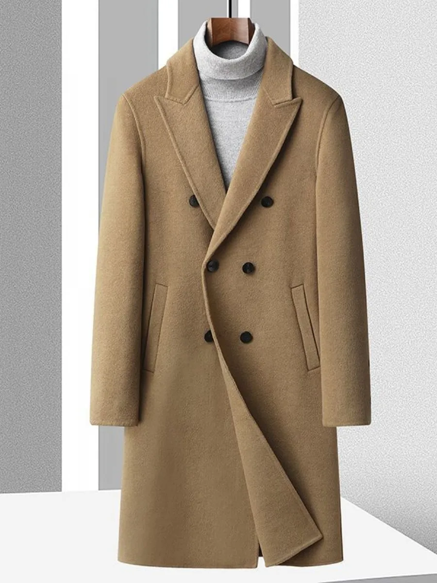 Casual Men's Double-Faced Australian Wool Coat Long Winter Windbreaker Jaet Breathable V-Ne ket Design Stand Fit
Casual Men's Double-Faced Australian Wool Coat Long Winter Windbreaker Jaet Breathable V-Ne ket Design Stand Fit
