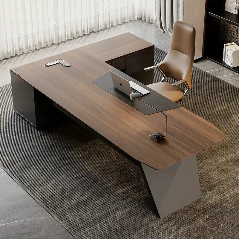 Wooden Minimalist Office Desk Modern Aesthetic Design Large Lshaped Nordic Office Desk Luxury Executive Ufficio Home Furniture
Wooden Minimalist Office Desk Modern Aesthetic Design Large Lshaped Nordic Office Desk Luxury Executive Ufficio Home Furniture