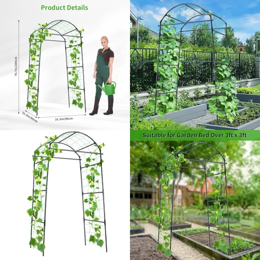Cucumber Trellis, 6.7ft Tall Garden Arch Trellis for Climbing Plants Outdoor Arbor Support Vine Vegetable Tomato Bean Pea Grape
Cucumber Trellis, 6.7ft Tall Garden Arch Trellis for Climbing Plants Outdoor Arbor Support Vine Vegetable Tomato Bean Pea Grape