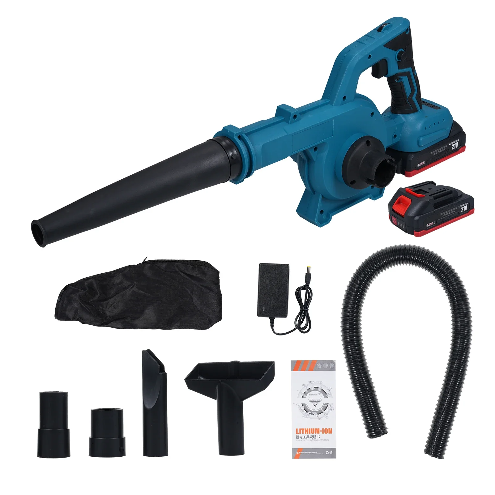 2 in 1 Cordless Leaf Blower Leaf Vacuum Rechargeable Air Blower 6-speed Adjustable 2pcs 21V 1500mAh Battery Brushed Blower
2 in 1 Cordless Leaf Blower Leaf Vacuum Rechargeable Air Blower 6-speed Adjustable 2pcs 21V 1500mAh Battery Brushed Blower