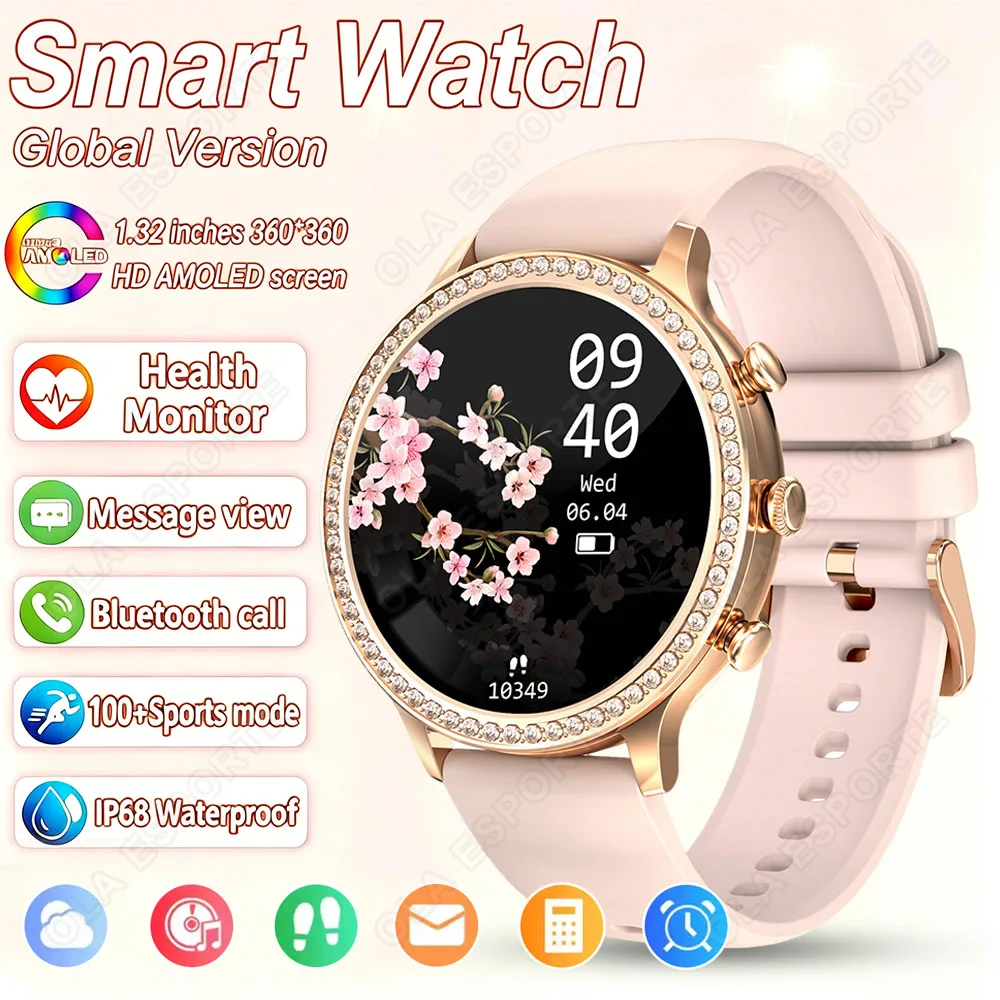 2026 New Fashion Women Diamond Watch 1.32" 360*360 HD Display Heart Rate Blood Oxygen Monitoring Bluetooth Call Smartwatch HW12
2026 New Fashion Women Diamond Watch 1.32" 360*360 HD Display Heart Rate Blood Oxygen Monitoring Bluetooth Call Smartwatch HW12