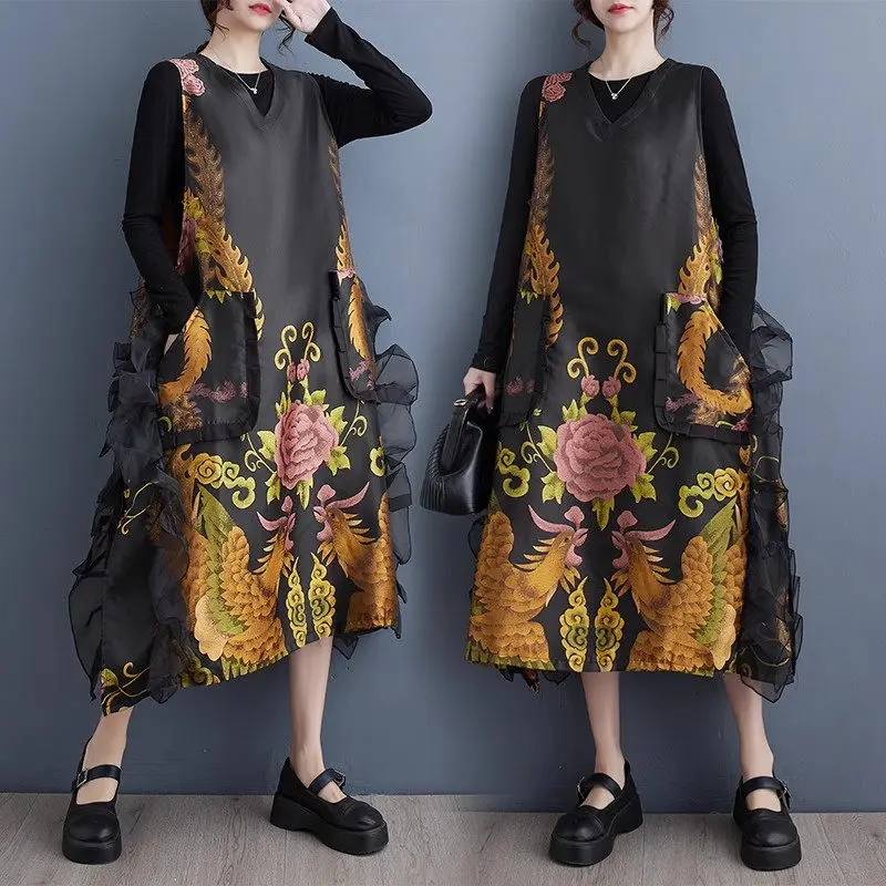Chinese Style Jacquard Dress Women Dragon Pattern Patchwork Dress Spring 2024 Versatile Fashionable Sleeveless Vest Dress Z4612
Chinese Style Jacquard Dress Women Dragon Pattern Patchwork Dress Spring 2024 Versatile Fashionable Sleeveless Vest Dress Z4612