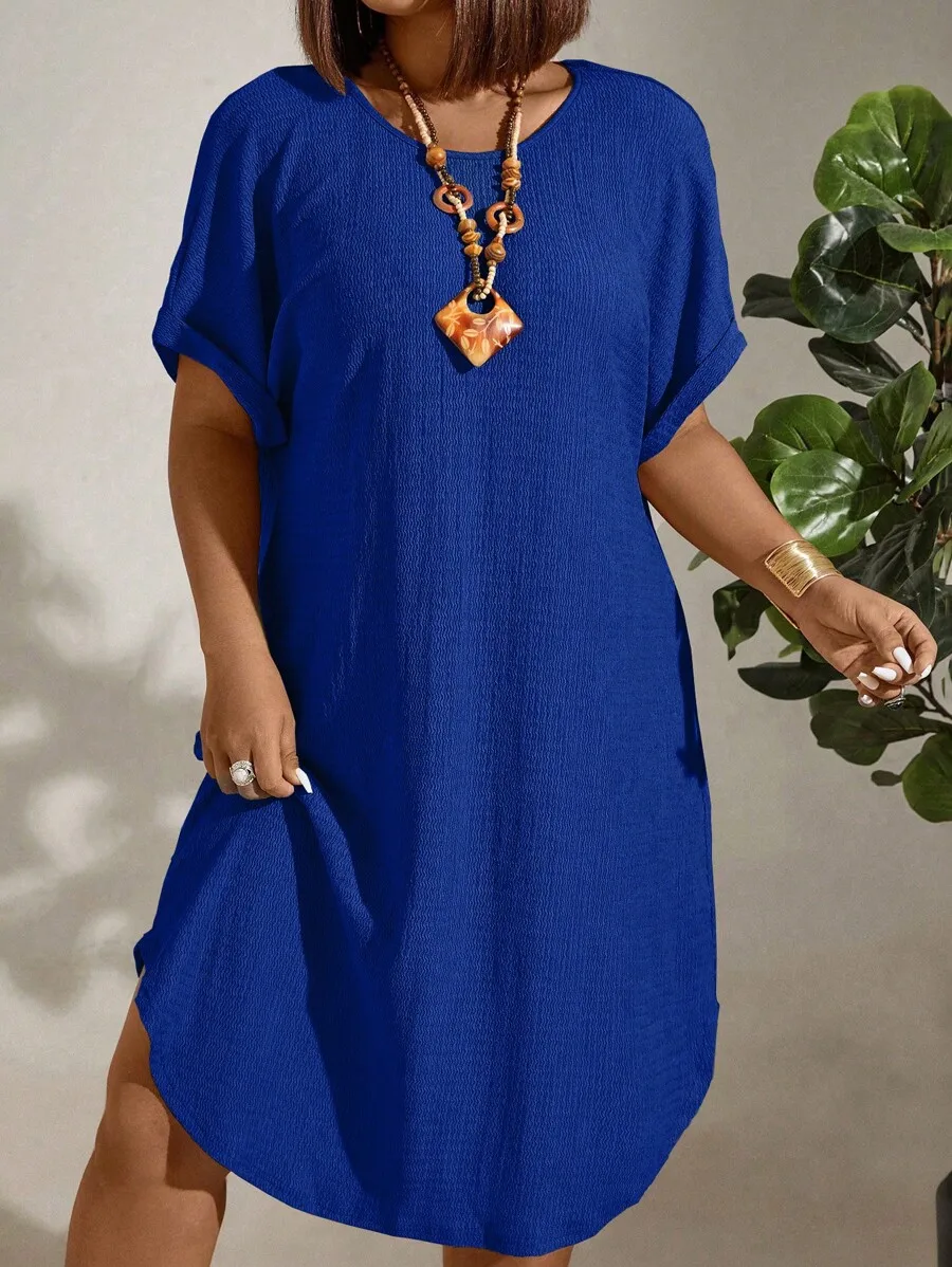 Plus Size Solid Color Round Neck Short Sleeve Loose Casual Dress
Plus Size Solid Color Round Neck Short Sleeve Loose Casual Dress