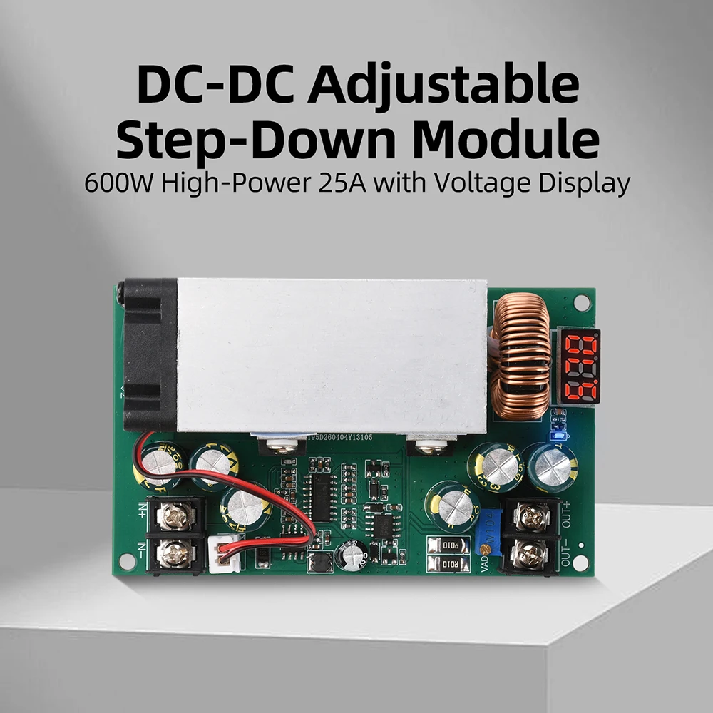 DC-DC Step-Down Module 600W 25A High-power Converter 12V-75V To 5V 19V 21V 24V 48V Adjustable Voltage Buck Module
DC-DC Step-Down Module 600W 25A High-power Converter 12V-75V To 5V 19V 21V 24V 48V Adjustable Voltage Buck Module
