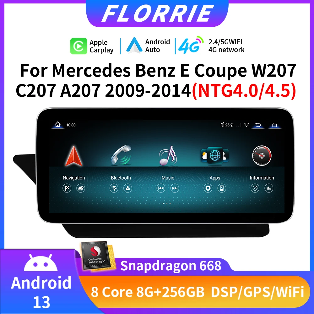 For Mercedes Benz E 2doors Coupe W212 W207 C207 2009-2014 NTG 4.0 4.5 Android Auto Car Radio Navigation GPS Player 4G Carplay
For Mercedes Benz E 2doors Coupe W212 W207 C207 2009-2014 NTG 4.0 4.5 Android Auto Car Radio Navigation GPS Player 4G Carplay