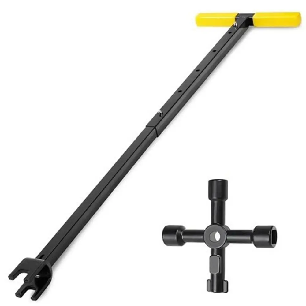 Sturdy Steel T-Handle Wrench Heavy Duty Threaded U-Head Design Water Shut Off Tool Ergonomic Handle Non-slip
Sturdy Steel T-Handle Wrench Heavy Duty Threaded U-Head Design Water Shut Off Tool Ergonomic Handle Non-slip