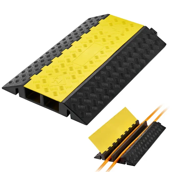 Cable Protector Ramp, 22,000 lbs/axle Capacity, 2 Channel Heavy Duty Rubber Cord Hose Wire Cover, 4 x
Cable Protector Ramp, 22,000 lbs/axle Capacity, 2 Channel Heavy Duty Rubber Cord Hose Wire Cover, 4 x