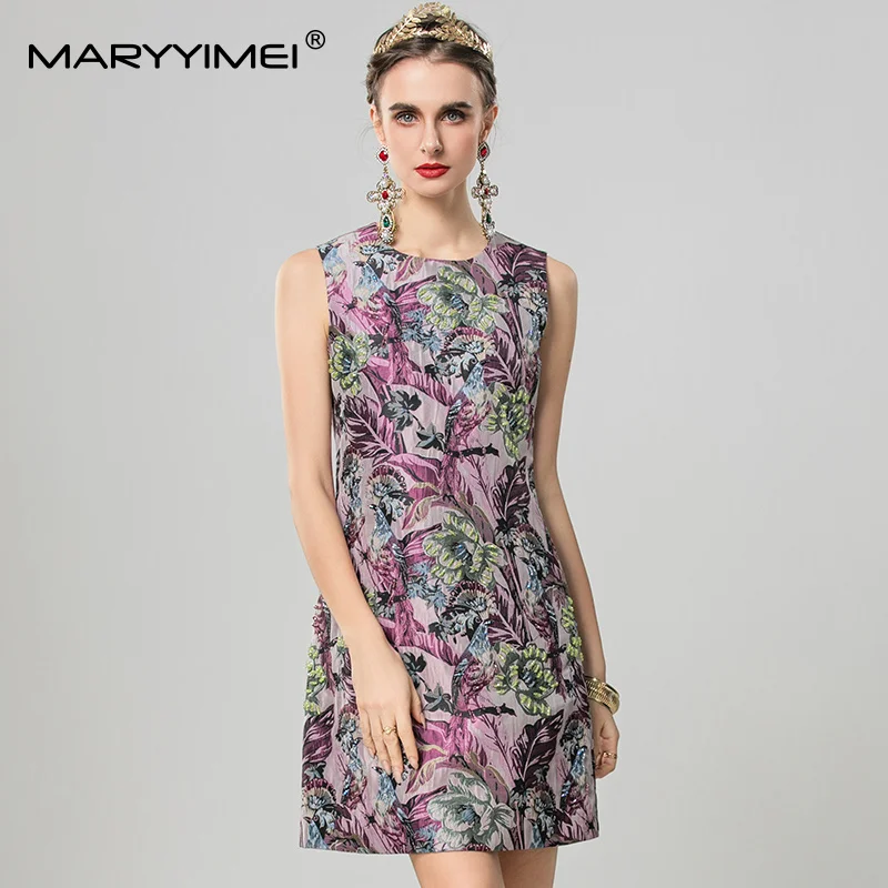 MARYYIMEI Fashion design Women Dress Sleeveless Jacquard Beading Vintage Print Slim A-Line Short Dresses
MARYYIMEI Fashion design Women Dress Sleeveless Jacquard Beading Vintage Print Slim A-Line Short Dresses