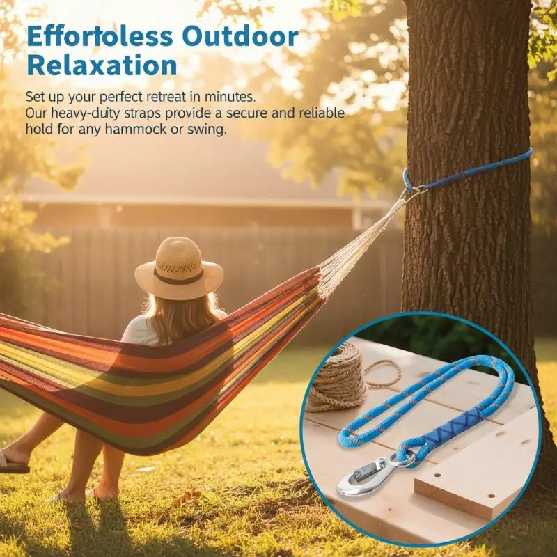 1Pcs Hammock Suspension Rope Heavy Duty Nylon Sling With Metal Hook Suitable For Outdoor Hammocks Tree Swings And Patio Chairs
1Pcs Hammock Suspension Rope Heavy Duty Nylon Sling With Metal Hook Suitable For Outdoor Hammocks Tree Swings And Patio Chairs
