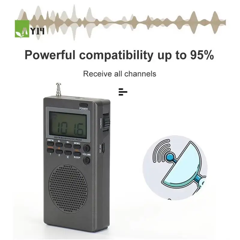 AY14 -Portable Pocket FM AM Radio Alarm Clock Sleep Timer Digital Radio Great Reception Battery Operated For Outdoor Survival 
AY14 -Portable Pocket FM AM Radio Alarm Clock Sleep Timer Digital Radio Great Reception Battery Operated For Outdoor Survival