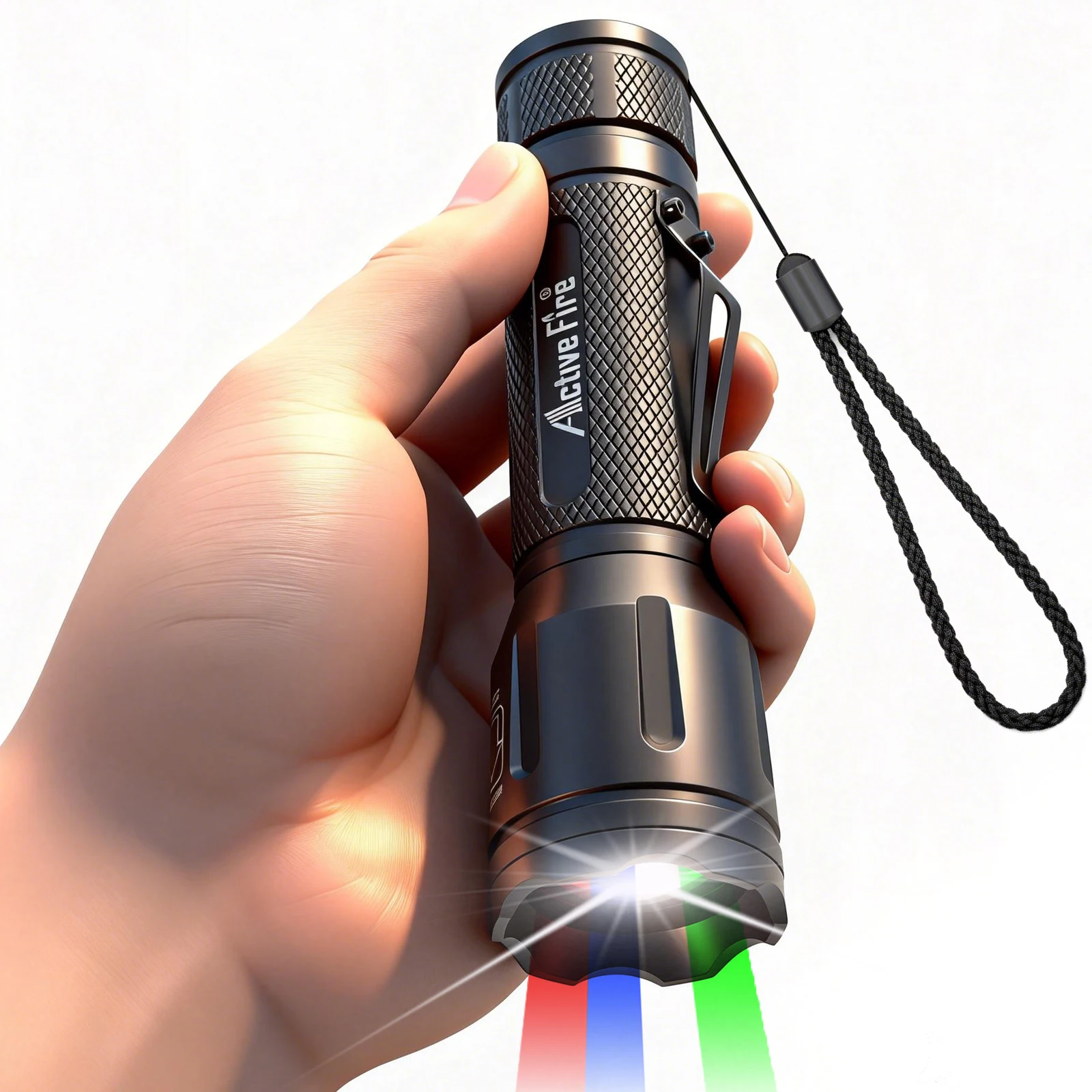 4 in 1 Multicolor Tactical Flashlight, Can Zoom White Blue Green Red Light, RGB Waterproof Handheld Torch with Clip, Suitable
4 in 1 Multicolor Tactical Flashlight, Can Zoom White Blue Green Red Light, RGB Waterproof Handheld Torch with Clip, Suitable