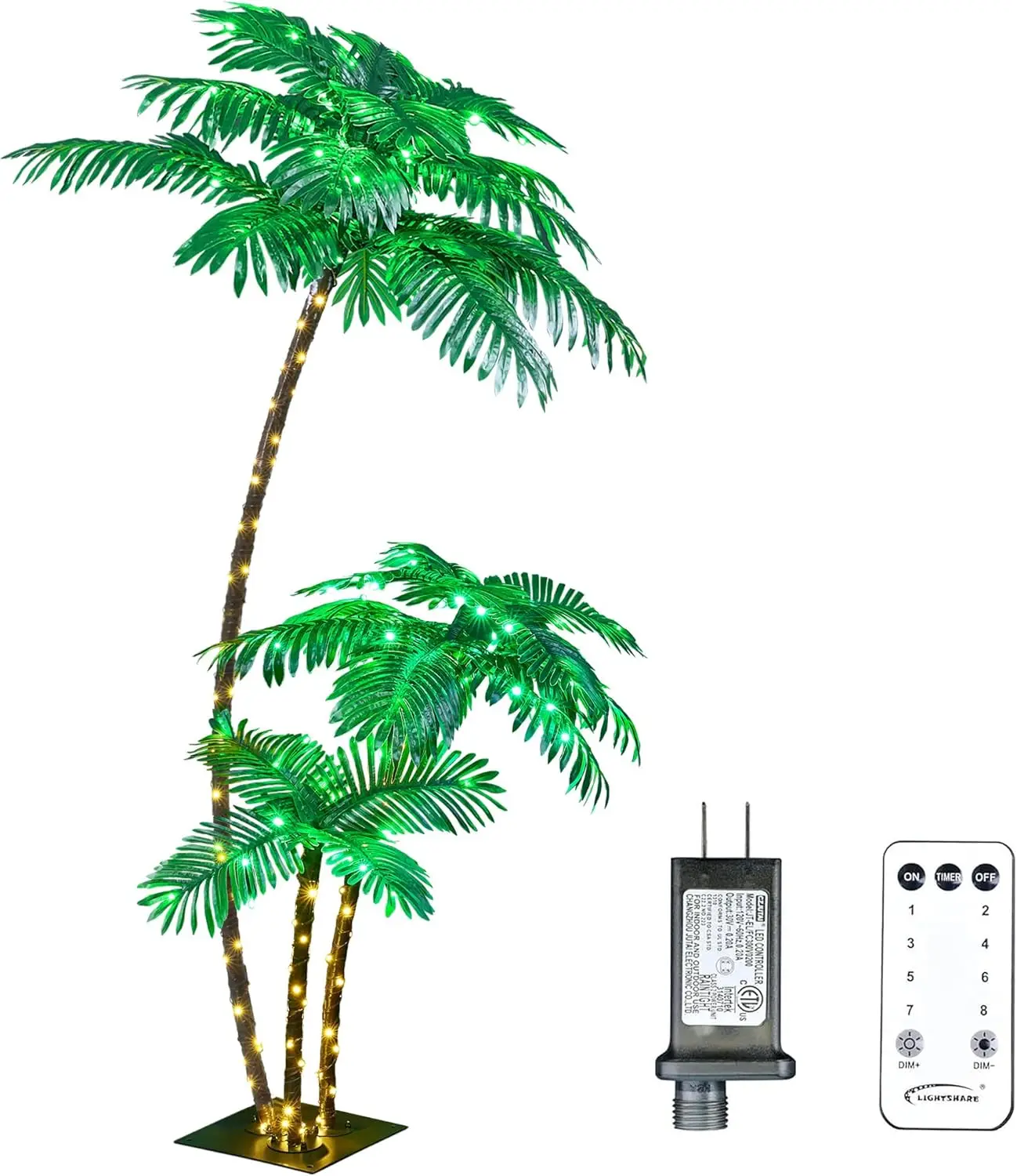 6FT Lighted Palm Tree with 203 LED Lights, 3 Trunks Artificial Tree for Indoor Outdoor Patio Pool Christmas Decor
6FT Lighted Palm Tree with 203 LED Lights, 3 Trunks Artificial Tree for Indoor Outdoor Patio Pool Christmas Decor
