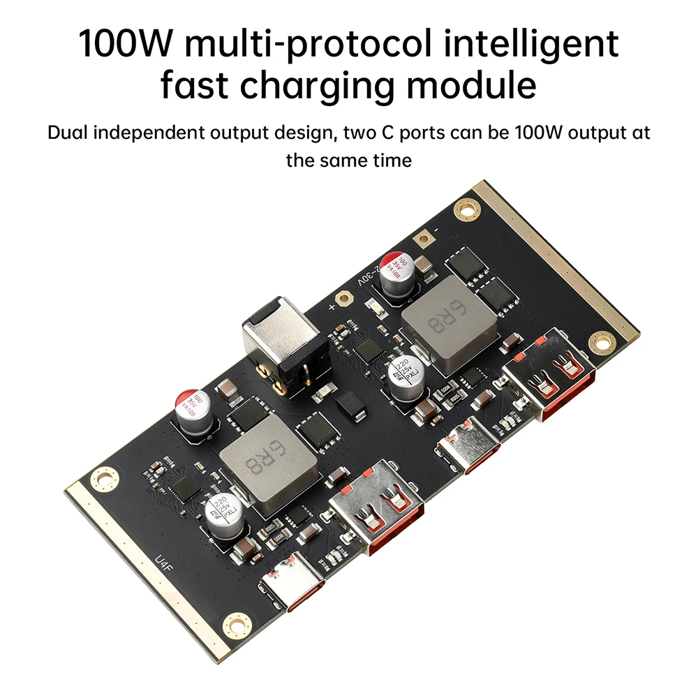 USB QC3.0 QC2.0 PD100W Модуль адаптера быстрой зарядки 2-канальный понижающий преобразователь постоянного тока в постоянный с независимым выходом
USB QC3.0 QC2.0 PD100W Модуль адаптера быстрой зарядки 2-канальный понижающий преобразователь постоянного тока в постоянный с независимым выходом