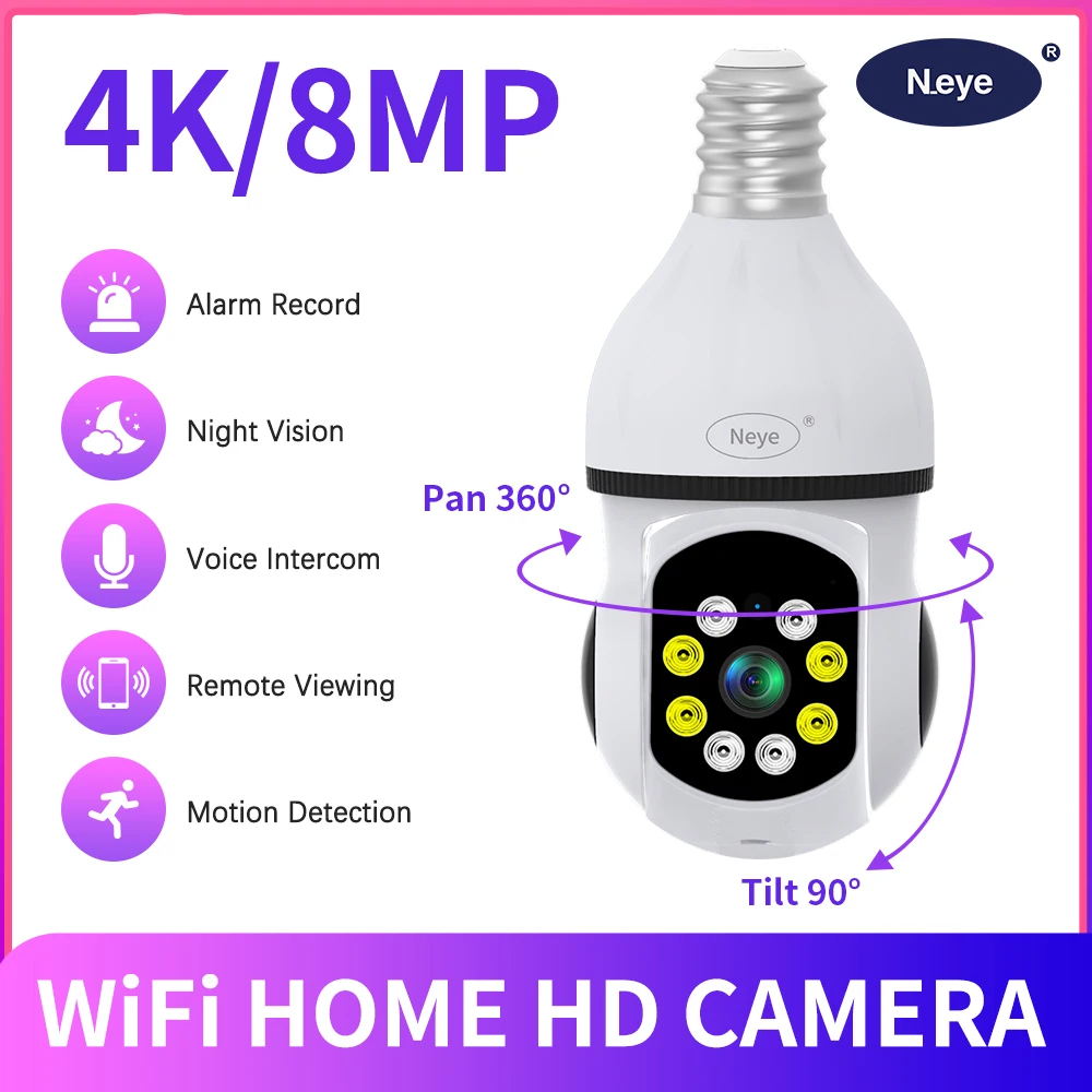 Neye S20 4K/8MP Wi-Fi умная домашняя камера Монитор для детей/пожилых людей 360° ° Камера видеонаблюдения с автоматическим отслеживанием и панорамированием и наклоном
Neye S20 4K/8MP Wi-Fi умная домашняя камера Монитор для детей/пожилых людей 360° ° Камера видеонаблюдения с автоматическим отслеживанием и панорамированием и наклоном