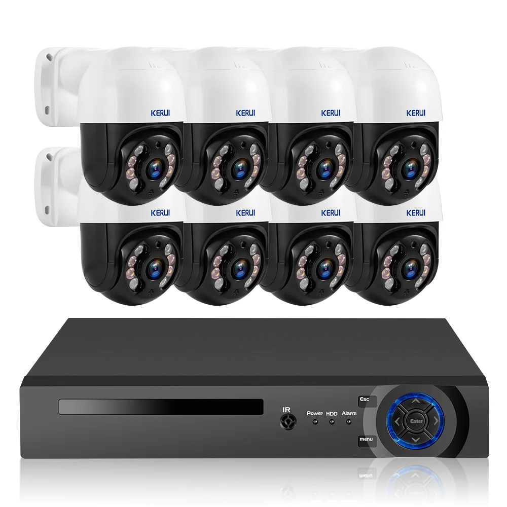 KERUI Security Camera System CCTV Kit 8 Channel PTZ IP Camera NVR System Network 4MP Outdoor Camera Surveillance System
KERUI Security Camera System CCTV Kit 8 Channel PTZ IP Camera NVR System Network 4MP Outdoor Camera Surveillance System