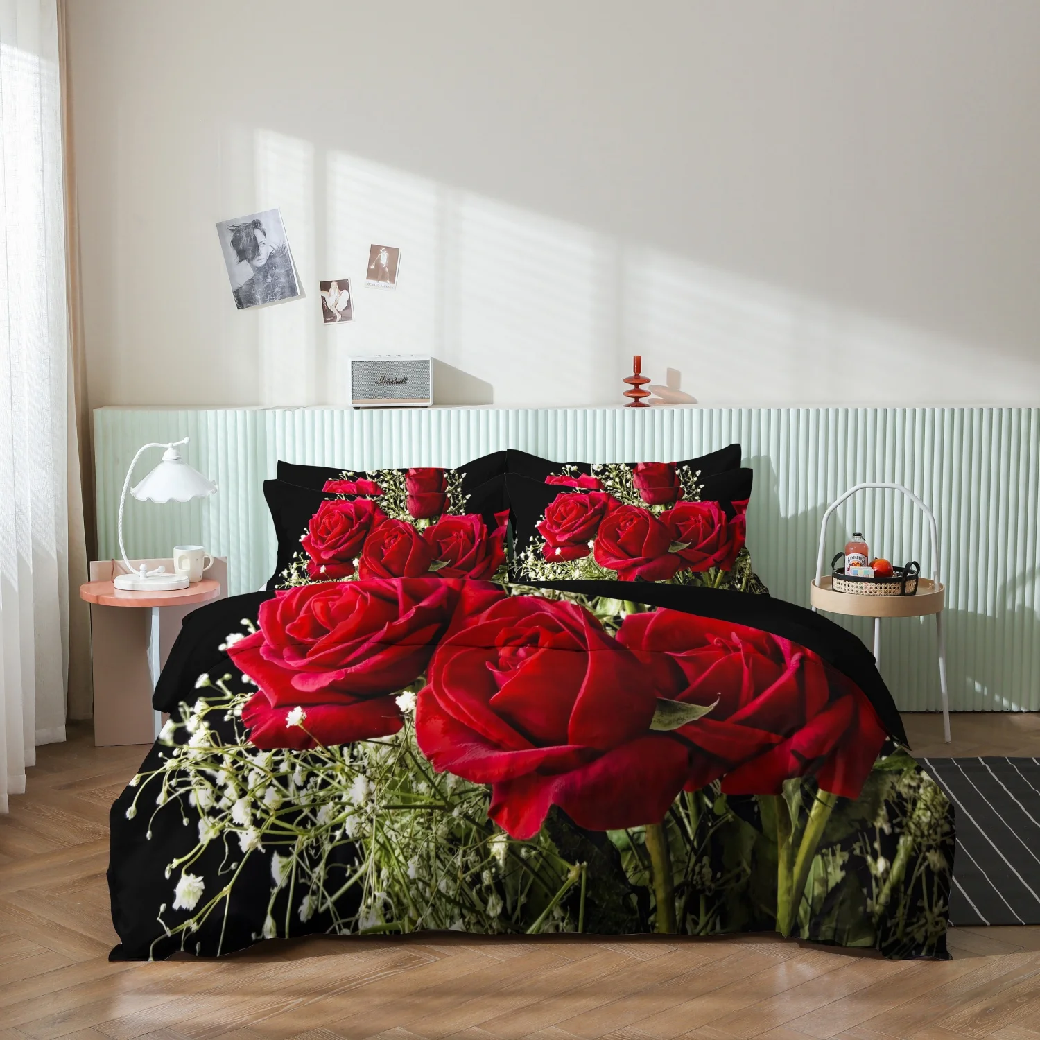 3pcs Black Red Rose HD Print Duvet Cover Set, Flower Art Printed Bedding, For Family Bedrooms Dormitories Hotels
3pcs Black Red Rose HD Print Duvet Cover Set, Flower Art Printed Bedding, For Family Bedrooms Dormitories Hotels