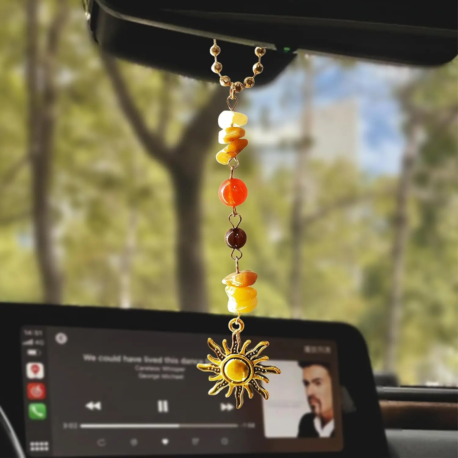 Sun Moon Car Charm Hanging, Boho Dangling Automotive Decor-Rear View Mirror Decoration with Handmade
Sun Moon Car Charm Hanging, Boho Dangling Automotive Decor-Rear View Mirror Decoration with Handmade