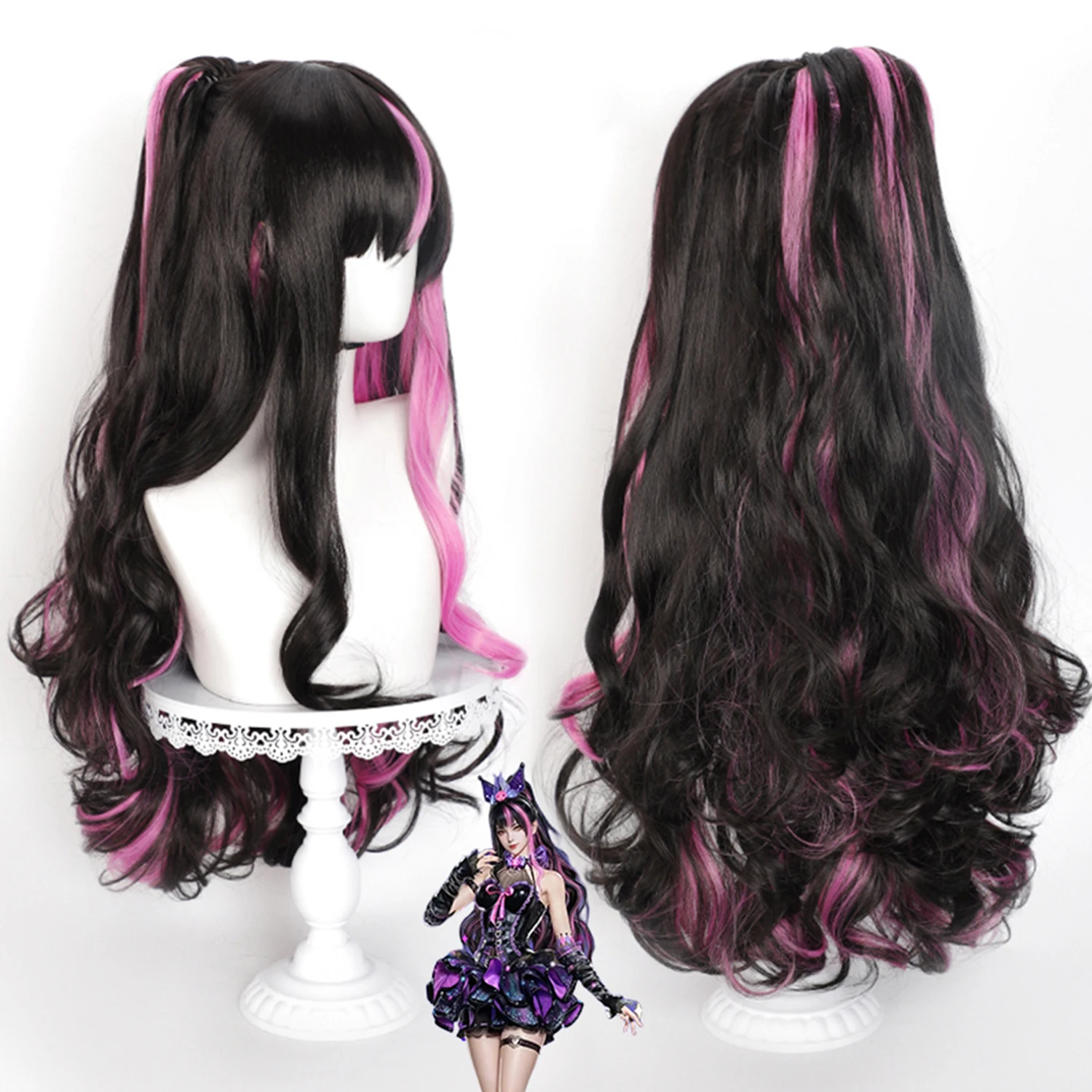 Yu Linglong Kuromi Cos Wig Naraka Bladepoint Black Pink Highlight Long Curly Ponytail Synthetic Hair Cosplay Wig For Party Hallo
Yu Linglong Kuromi Cos Wig Naraka Bladepoint Black Pink Highlight Long Curly Ponytail Synthetic Hair Cosplay Wig For Party Hallo