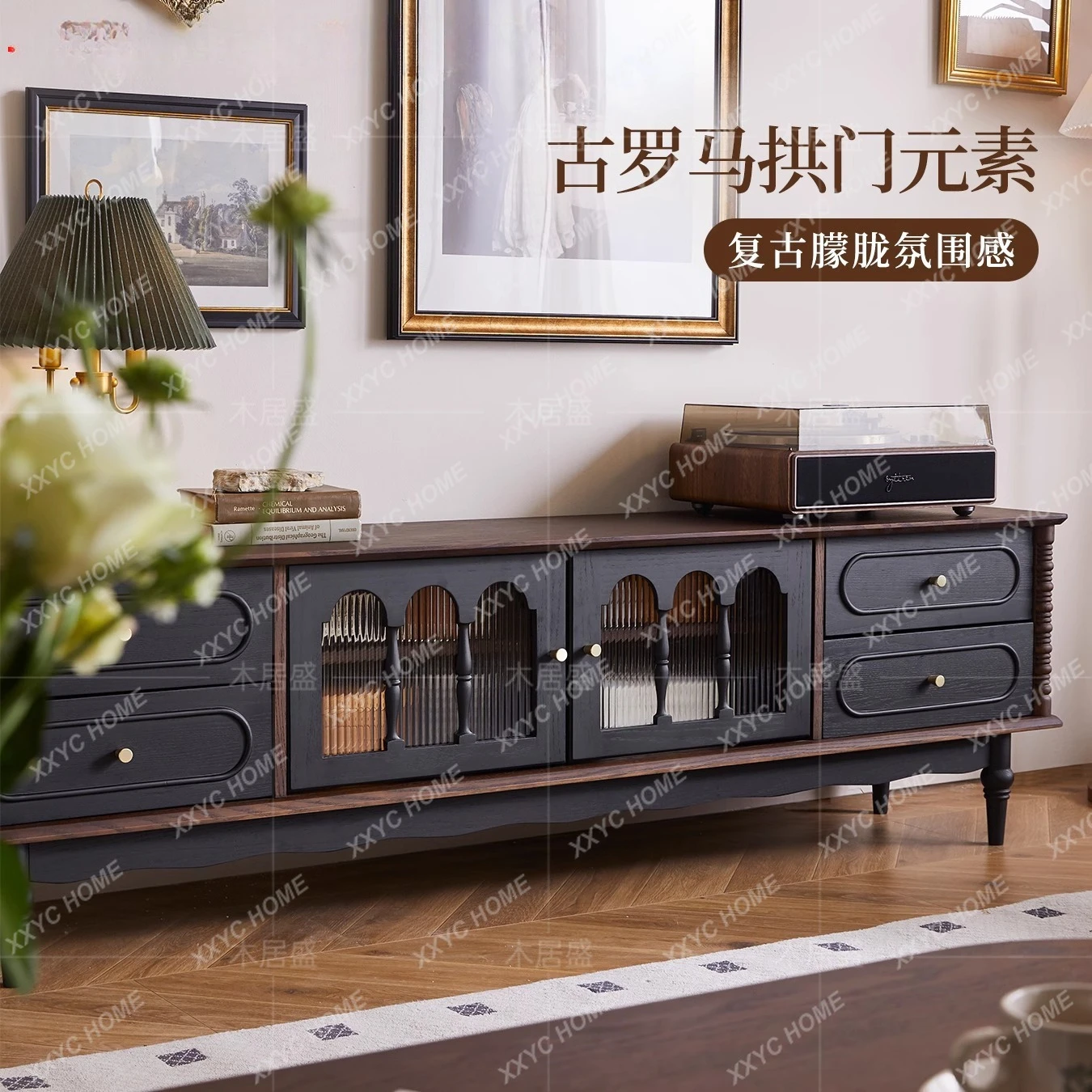 ML retro red oak TV cabinet storage locker integrated household medieval style
ML retro red oak TV cabinet storage locker integrated household medieval style