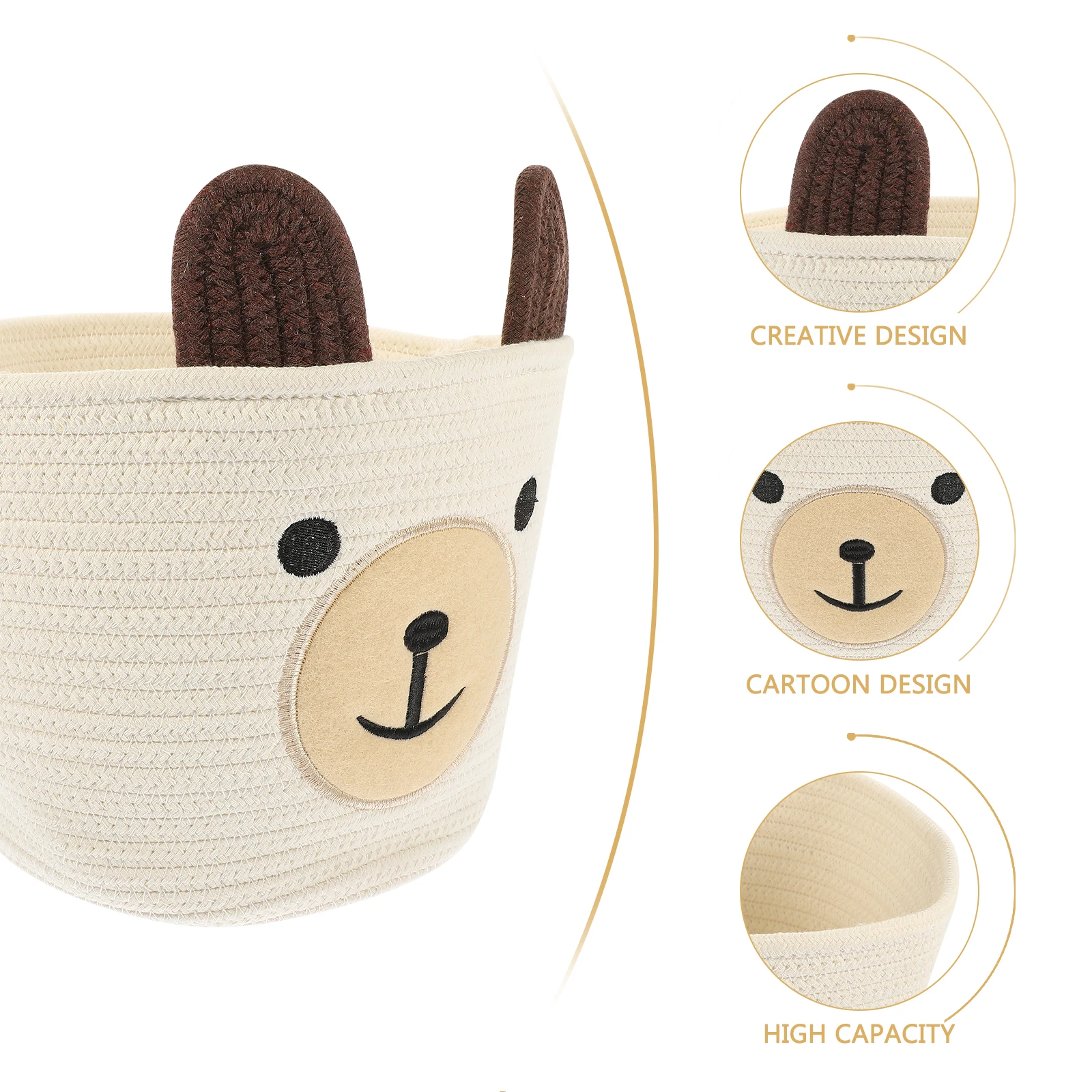 Cotton Rope Storage Basket Cartoon Bear Woven Baskets for Desktop ganization Snack Toys Baby Boy Room Decor Storage Box
Cotton Rope Storage Basket Cartoon Bear Woven Baskets for Desktop ganization Snack Toys Baby Boy Room Decor Storage Box