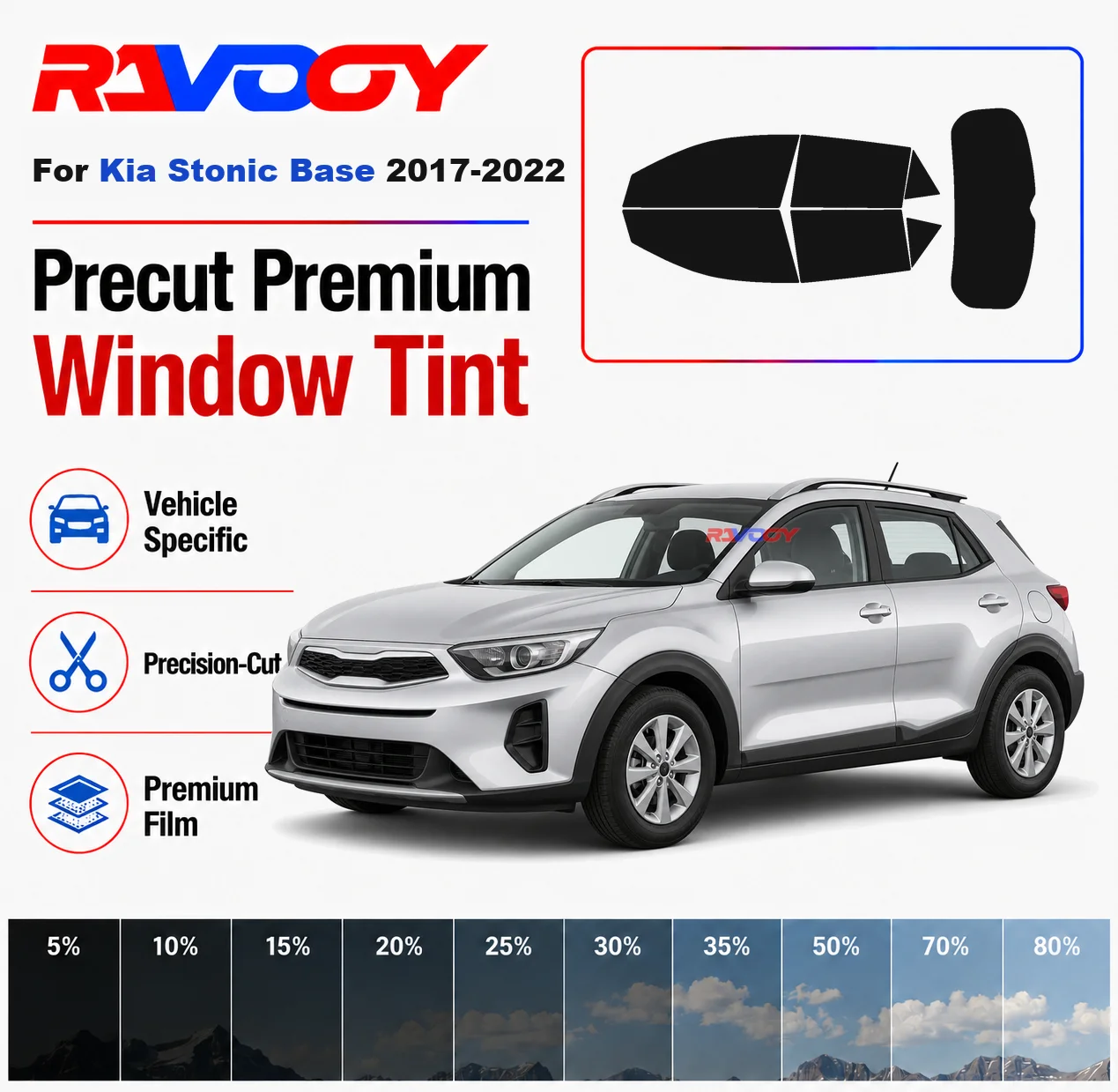 Premium Precut Window Tint Kit Front Rear Windows Rear Windshield For Kia Stonic Base 2017-2022 Complete Set Nano Ceramic Film
Premium Precut Window Tint Kit Front Rear Windows Rear Windshield For Kia Stonic Base 2017-2022 Complete Set Nano Ceramic Film