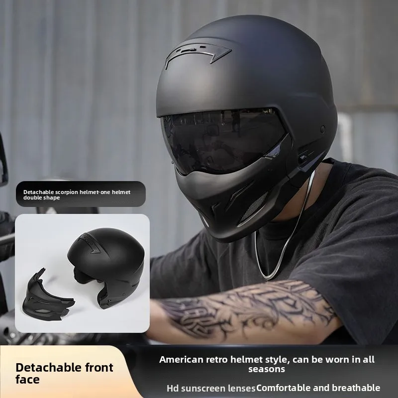 Vintage Motorcycle Helmet Full Face with Clear Visor Combo Scorpion Helmet Unisex Safety Helmet All Seasons Bluetooth Slot
Vintage Motorcycle Helmet Full Face with Clear Visor Combo Scorpion Helmet Unisex Safety Helmet All Seasons Bluetooth Slot