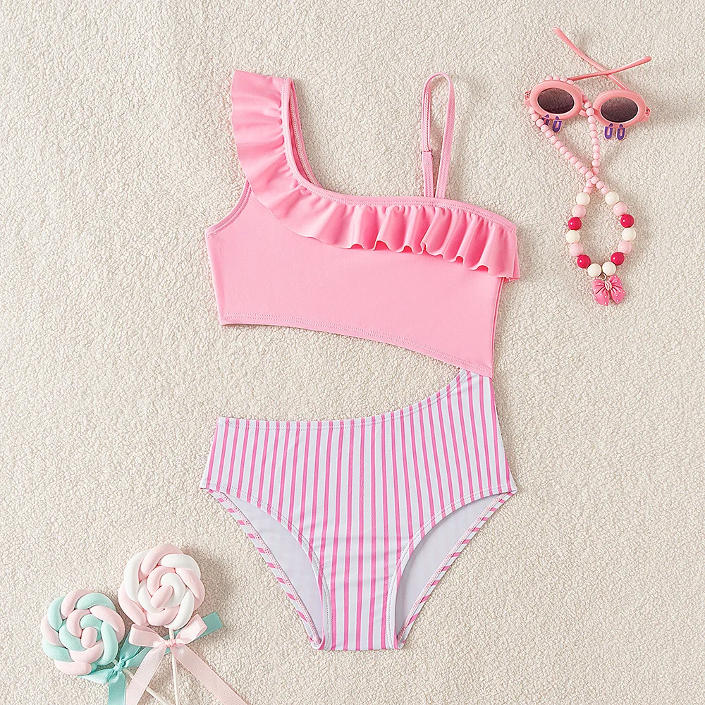 New Arrival Girls Sexy High Waisted One Piece Swimsuit One Shoulder Strapless Ruffle Swimwear for Kids
New Arrival Girls Sexy High Waisted One Piece Swimsuit One Shoulder Strapless Ruffle Swimwear for Kids