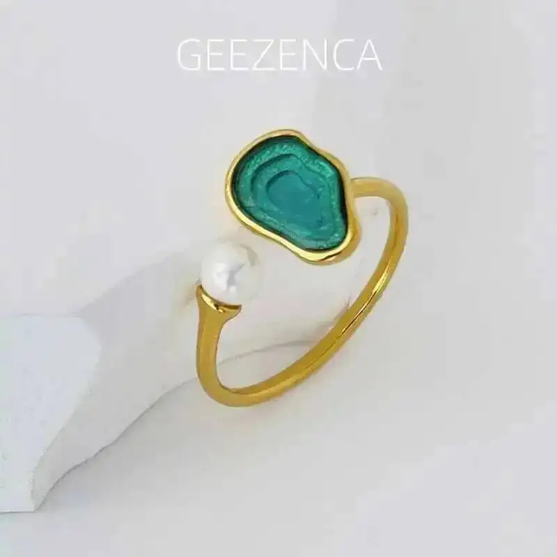 GEEZENCA 925 Sterling Silver Colorful Epoxy Shell Pearl Open Ring For Women Original Design Fine Jewelry Chic Dainty Rings
GEEZENCA 925 Sterling Silver Colorful Epoxy Shell Pearl Open Ring For Women Original Design Fine Jewelry Chic Dainty Rings