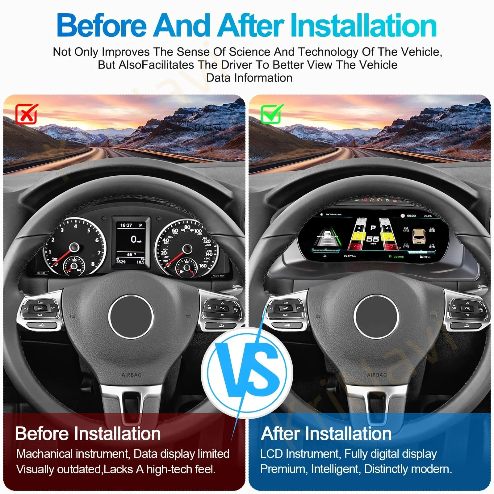 LCD Android Screen For Volkswagen Tiguan 2010-2017 Speedometer Car Digital Cluster Virtual Cockpit Dashboard Instrument Panel
LCD Android Screen For Volkswagen Tiguan 2010-2017 Speedometer Car Digital Cluster Virtual Cockpit Dashboard Instrument Panel