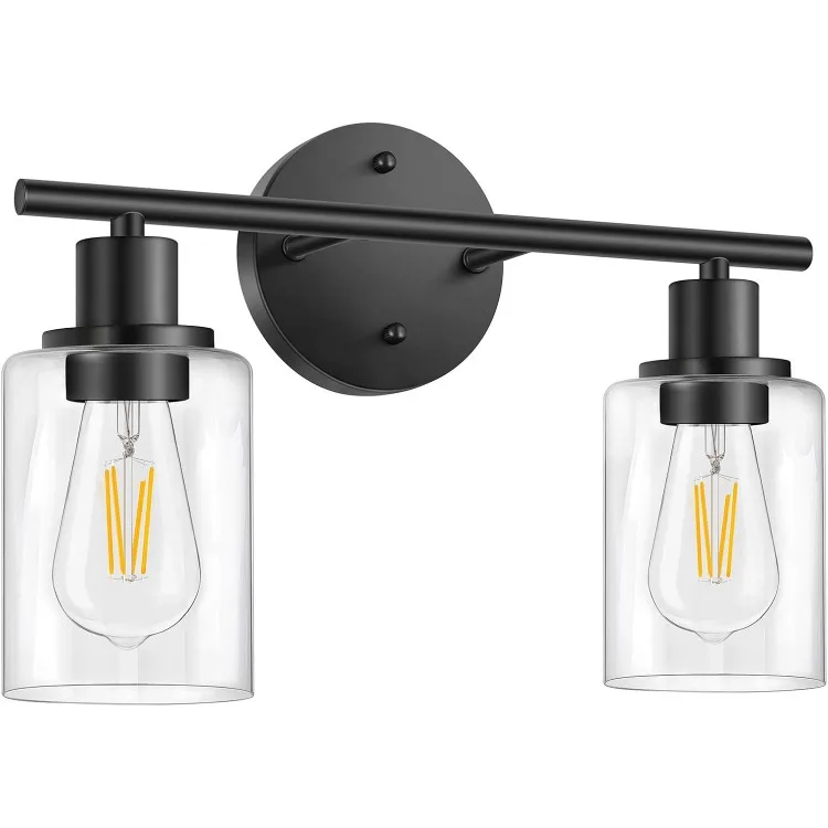 FOLKSMATE Bathroom Light Fixtures, 2 Light Matte Black Vanity Light, Vintage Wall Sconces Lighting, Modern Bath Wall Mounted Lig
FOLKSMATE Bathroom Light Fixtures, 2 Light Matte Black Vanity Light, Vintage Wall Sconces Lighting, Modern Bath Wall Mounted Lig