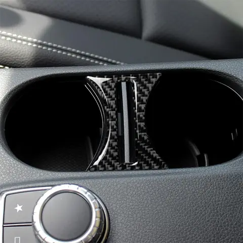 Porte-gobelet intérieur en fibre de carbone, accessoires de voiture, décor de voiture, autocollant pour Mercedes Wrational W117, classe Wacha, CLA, GLA, style de voiture