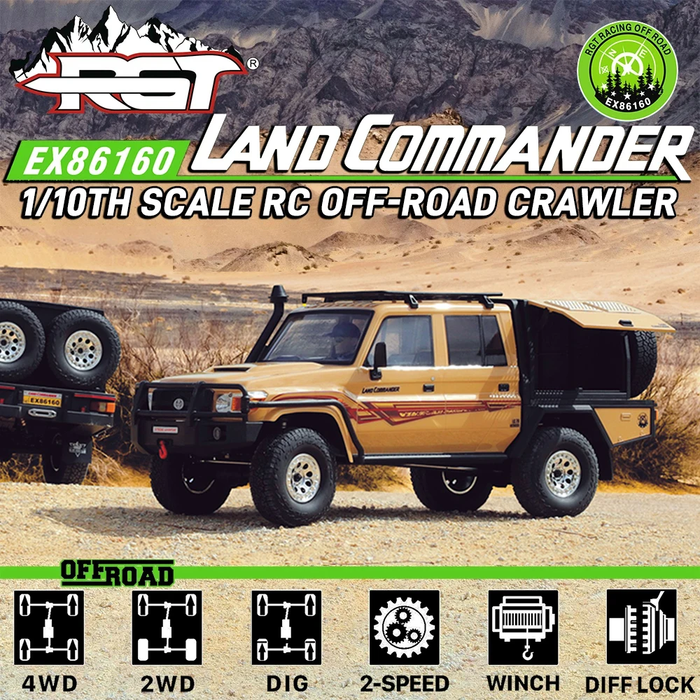 Original RGT EX86160 LC79 Lano Commander 1/10 4WD RC Car Simulation Remote Control Electric Off road Climbing Vehicle Model Gift
Original RGT EX86160 LC79 Lano Commander 1/10 4WD RC Car Simulation Remote Control Electric Off road Climbing Vehicle Model Gift